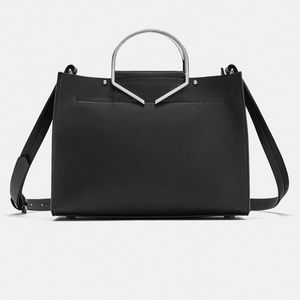 LIKE NEW ZARA mini bag w/ metal handles